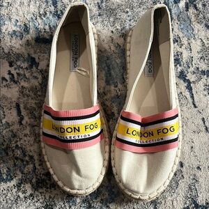London Fog Women's Espadrilles - Cream, Pink, and Yellow